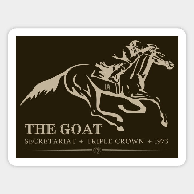 Secretariat The GOAT Triple Crown Magnet by Three Little Birds